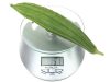 Elektronikus edzett üveg konyhai mérleg 5kg / 1g, óra funkció