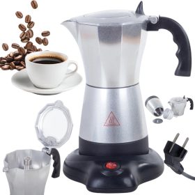   Elektromos 6 személyes olasz kotyogós kávéfőző, 300ml, 480W