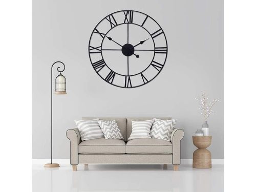 Római számjegyes vintage falióra retro loft stílusban, 50 cm