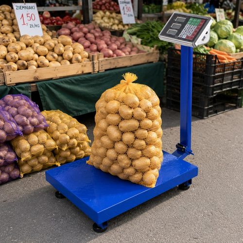 Elektronikus összecsukható platform mérleg 300kg teherbírás, lcd kijelzővel