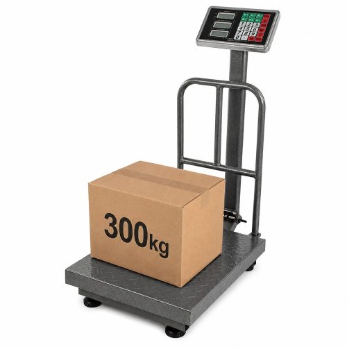 Ipari raktári mérleg 300 kg korláttal, Digitális LCD platformmérleg