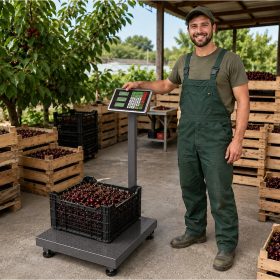   Elektronikus összecsukható platform mérleg 300kg teherbírás, lcd kijelzővel, ezüst