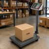 Elektronikus összecsukható platform mérleg 300kg teherbírás, lcd kijelzővel, ezüst