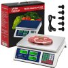 Digitális bolti mérleg 40 kg maximális teherbírással, LCD kijelzővel, árszorzó funkcióval