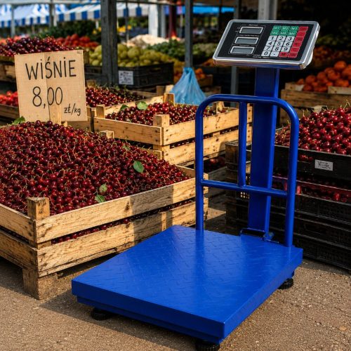 Akkumulátoros digitális raktári mérleg 300kg, Összecsukható ipari mérleg korláttal