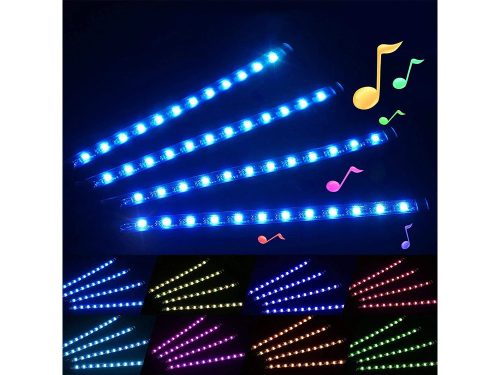 Vezeték nélküli autós hangulatvilágítás – 4 db-os RGB LED szalag szett
