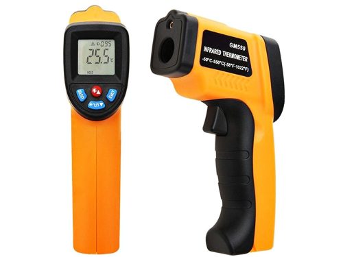 Érintésmentes lézeres pirométer hőmérő -50 és +550 °C, narancssárga