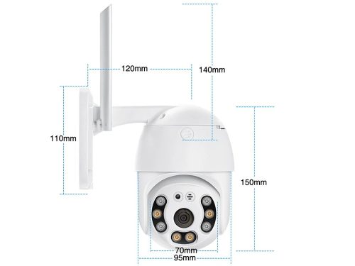 Kültéri térfigyelő kamera ip, wifi, full hd, zoom, 2 antennávaal, applikációval