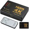 HDMI Elosztó és Kapcsoló 3x1, 4K Ultra HD Switch Távirányítóval TV-hez, Konzolhoz