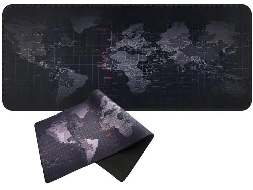  Rugalmas XXXL Gamer Egérpad és Asztali Alátét – Világtérkép Mintás, Vízálló, 90x40 cm