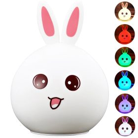 Gyermek led éjszakai fény nyúl rgb érintő lámpa 
