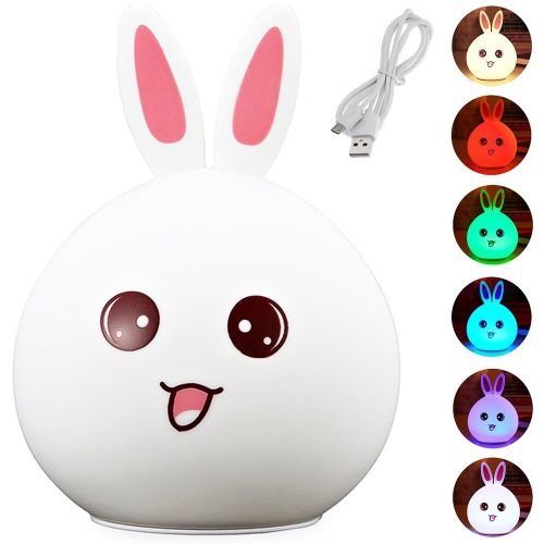 Gyermek led éjszakai fény nyúl rgb érintő lámpa USB