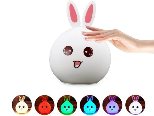 Gyermek led éjszakai fény nyúl rgb érintő lámpa USB + távirányító