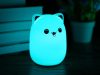 Szilikon cica éjszakai fény rgb érintő lámpa