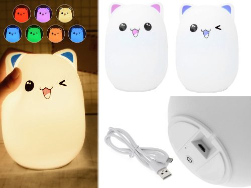 Led macska éjszakai fény rgb távirányító