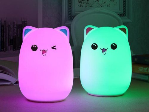 Led macska éjszakai fény rgb távirányító