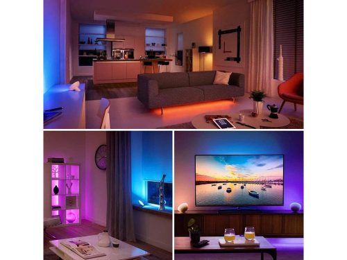Vágható öntapadó Led szalag 5050 rgb 4.5m, vízálló, távirányítóval