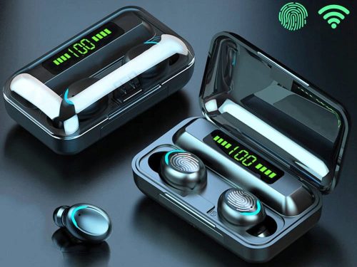 F9 Bluetooth vezeték nélküli fülhallgató tws töltőtokkal, fekete