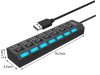 Kapcsolható USB Elosztó LED fénnyel, 7 portos, usb 2.0