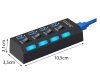 USB 3.0 Hub 4 Portos Laptop USB Elosztó kapcsolókkal
