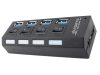 USB 3.0 Hub 4 Portos Laptop USB Elosztó kapcsolókkal