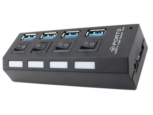 USB 3.0 Hub 4 Portos Laptop USB Elosztó kapcsolókkal