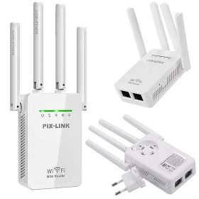   Vezeték Nélküli WiFi Repeater és Jelismétlő – 300Mbps, WPS, Fehér