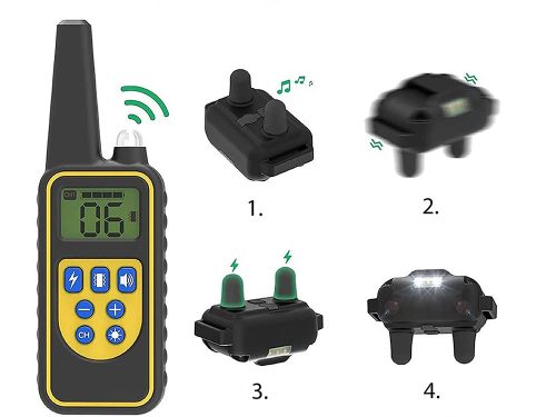 Elektromos kutyakiképző nyakörv 800m távirányítóval