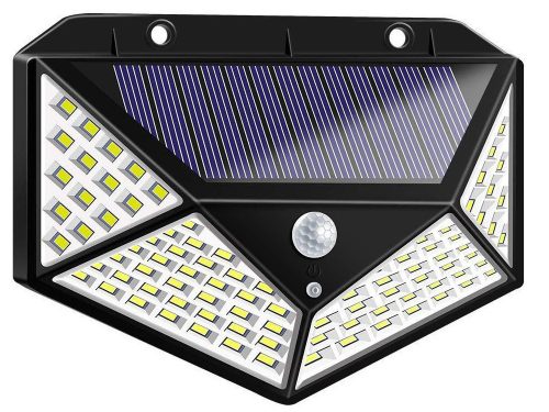 Napelemes lámpa 100 led szürkületi és mozgásérzékelővel