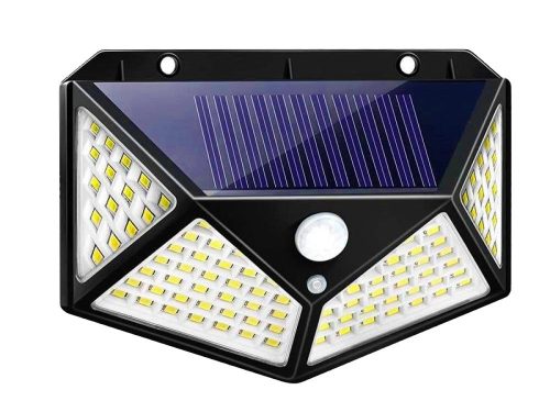 Napelemes lámpa 100 led szürkületi és mozgásérzékelővel