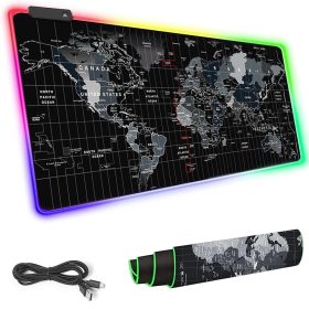   Nagy méretű egérpad LED RGB háttérvilágítással 90x40 cm, időzónák mintával