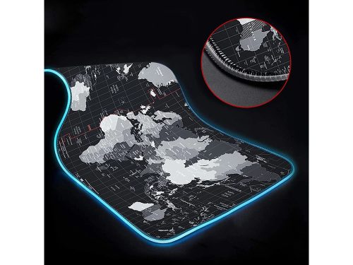 Nagy méretű egérpad LED RGB háttérvilágítással 90x40 cm, időzónák mintával