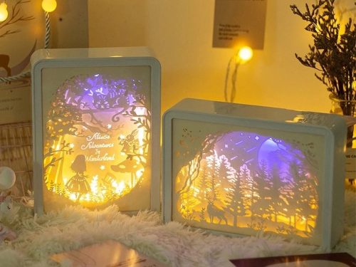 Usb - s, 3D Papírfaragás éjjeli lámpa távirányítóval, érintő szenzorral