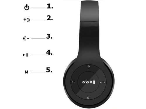 P47 Vezeték nélküli fejhallgató bluetooth mikrofon mp3, fekete