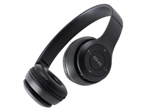 P47 Vezeték nélküli fejhallgató bluetooth mikrofon mp3, fekete