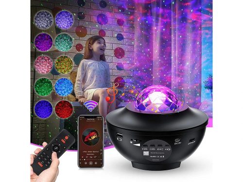 LED Galaxis Projektor és Party Lámpa – Bluetooth Zenelejátszó és Lézeres Csillagfény Hangulatvilágítás távirányítóval