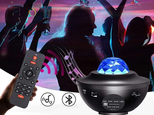 LED Galaxis Projektor és Party Lámpa – Bluetooth Zenelejátszó és Lézeres Csillagfény Hangulatvilágítás távirányítóval