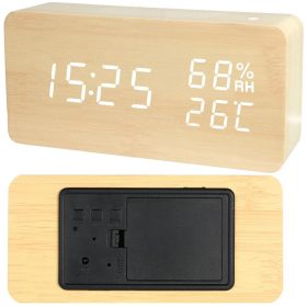 Elektronikus ébresztőóra hőmérő higrométer usb-vel