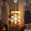 LED Ólomüveg 3D hópihe Karácsonyi ablak dekoráció