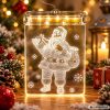 Ólomüveg 3D Mikulás Karácsonyi ablak dekoráció