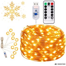   LED Fényfüggöny 3x3 m távirányítóval – Meleg Fehér, USB