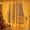 LED Fényfüggöny 3x3 m távirányítóval – Meleg Fehér, USB