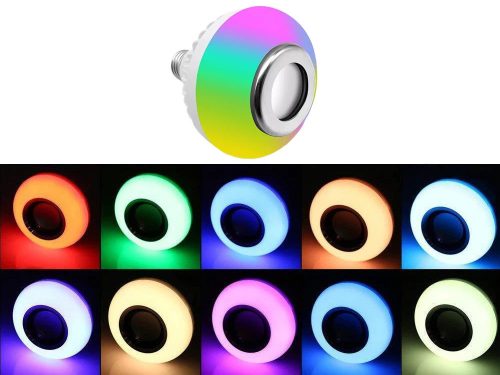 Led RGB színes villanykörte bluetooth-al hangszóróval, távirányítóval