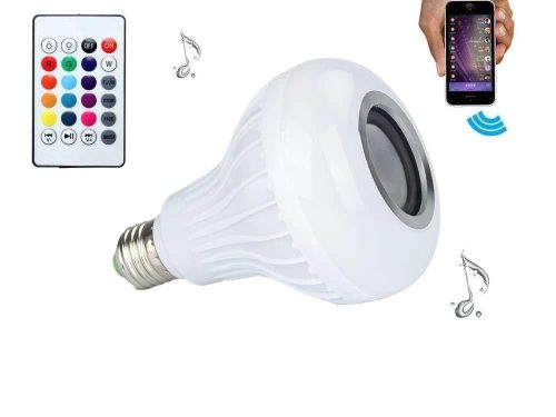 Led RGB színes villanykörte bluetooth-al hangszóróval, távirányítóval