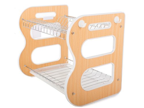 Emeletes edényszárító oldalsó evőeszköz tartóval 39x27 cm