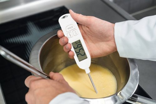 LCD digitális konyhai hőmérő hússzondával, tokban