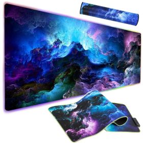   Nagy méretű rugalmas gamer egérpad LED RGB Háttérvilágítással, 90x40 cm