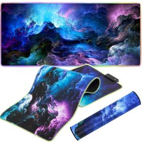   Nagy méretű rugalmas gamer egérpad LED RGB Háttérvilágítással, 80x30 cm