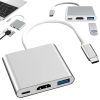 Type-C – HDMI 4K átalakító és USB 3.0 elosztó hub, 3 az 1 ben