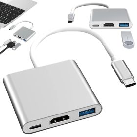   Type-C – HDMI 4K átalakító és USB 3.0 elosztó hub, 3 az 1 ben